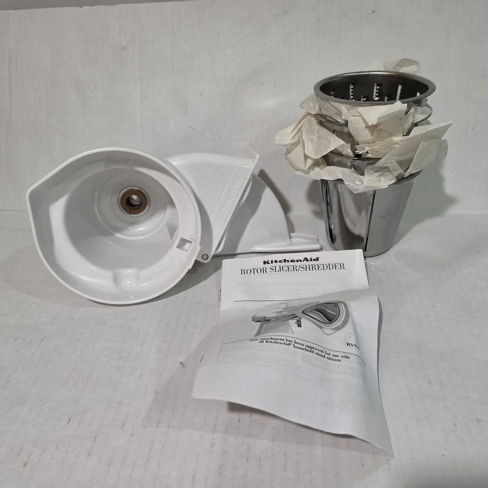 KitchenAid RVSA Slicer & Shredder Stand Mixer Attachment Cones Food Pusher